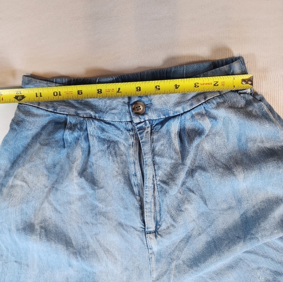 ​Mustard Seed Light Wash Chambray High Rise Wide Leg Soft Palazzo Pants Size S - Picture 8 of 9